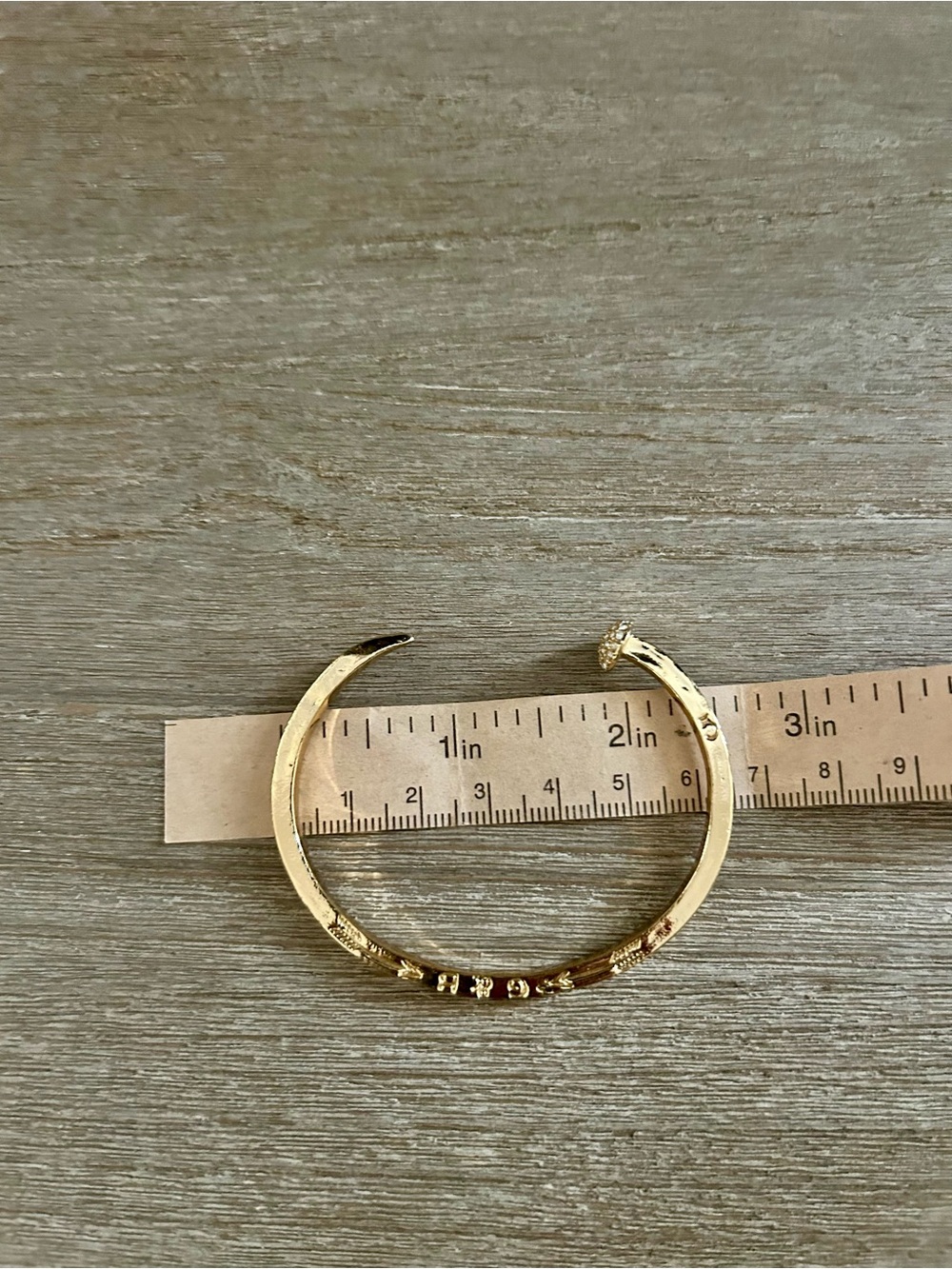 Gold Tone Women's Cuff Bracelet with Decorative Accents
